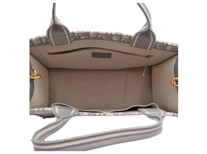 Dior Borsa Tote e Borsa a Tracolla Medium Oblique Grigia Marrone - vista 6