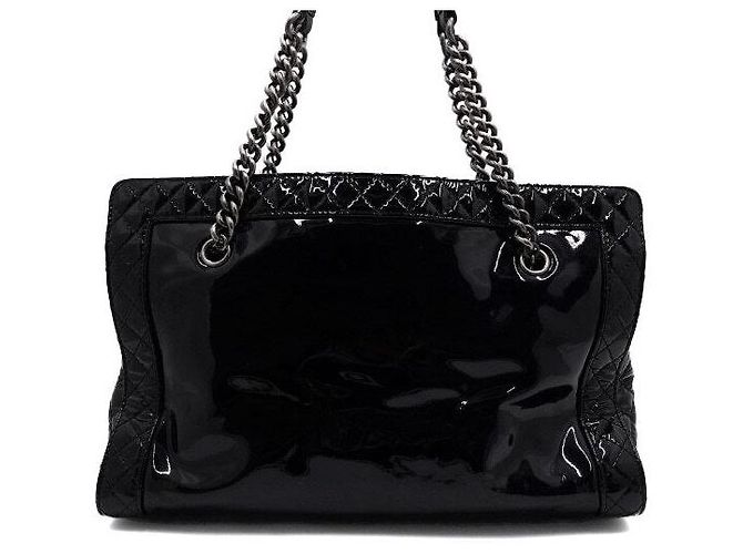 Chanel Borsa a tracolla Reverso Boy in vernice nera con catena Nero - vista 4