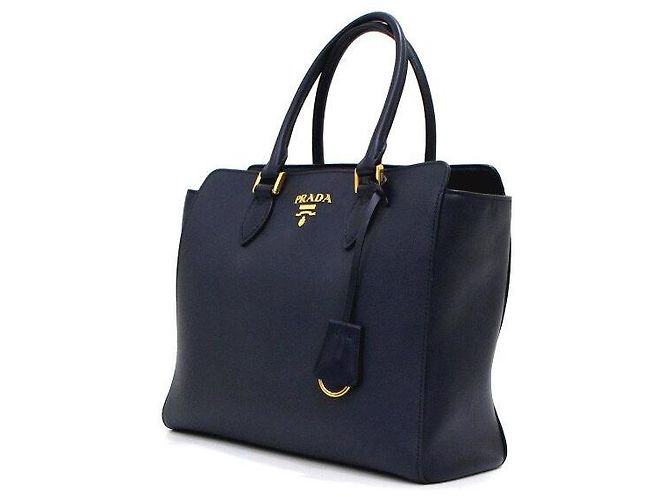 Prada Sac Tote en cuir Saffiano avec logo doré - vue 2