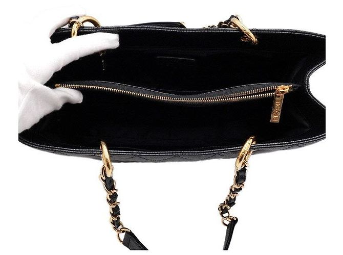 Chanel Borsa a tracolla Caviar Black con catena dorata Nero - vista 5
