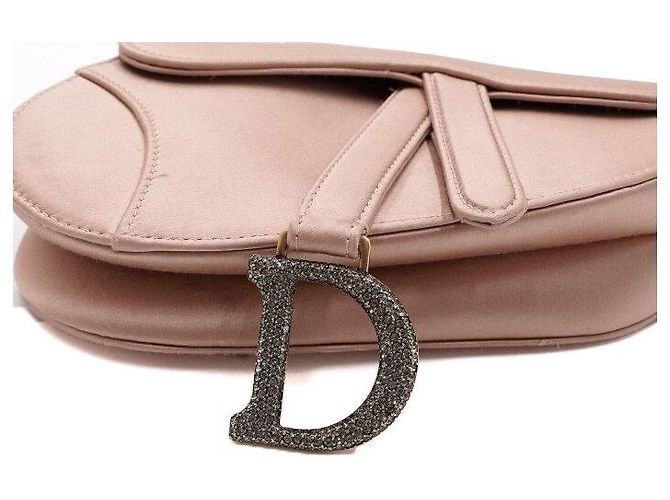 Dior Mini borsa tote saddle in raso rosa con cristalli - vista 11