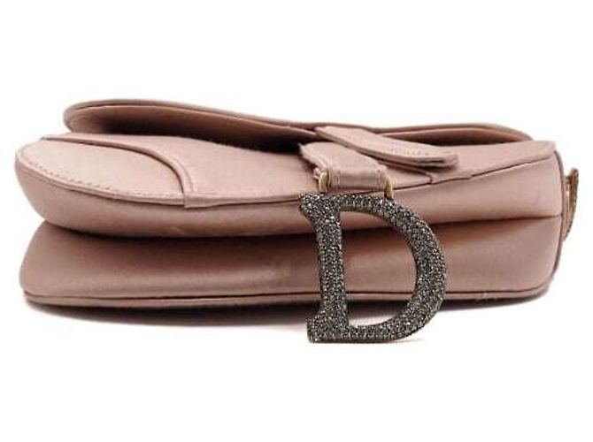 Dior Mini borsa tote saddle in raso rosa con cristalli - vista 8