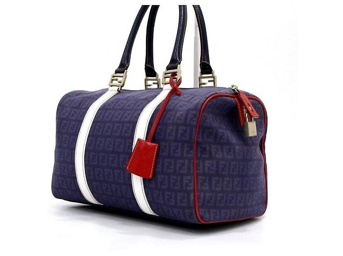 Fendi Borsa Boston in tela FF viola - vista 2