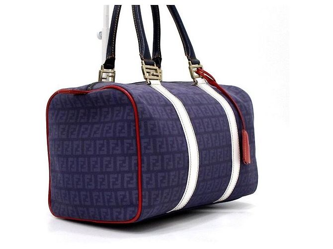 Fendi Borsa Boston in tela FF viola - vista 3