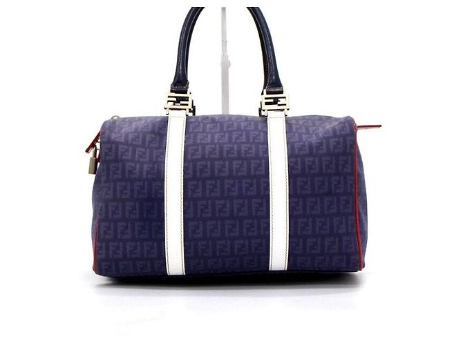 Fendi Borsa Boston in tela FF viola - vista 4