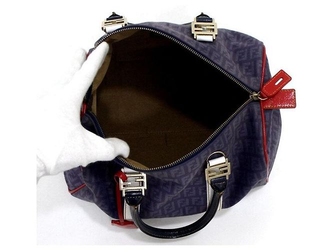 Fendi Borsa Boston in tela FF viola - vista 5