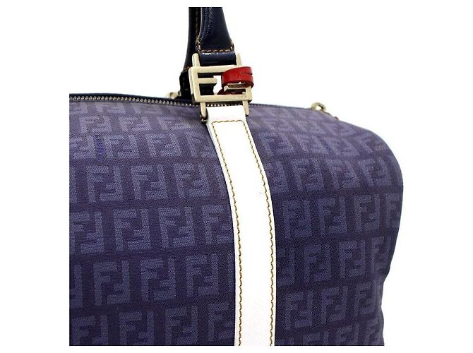 Fendi Borsa Boston in tela FF viola - vista 8