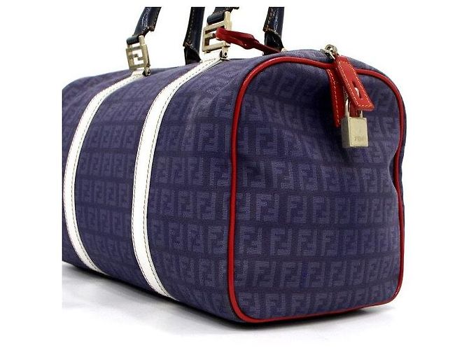 Fendi Borsa Boston in tela FF viola - vista 9