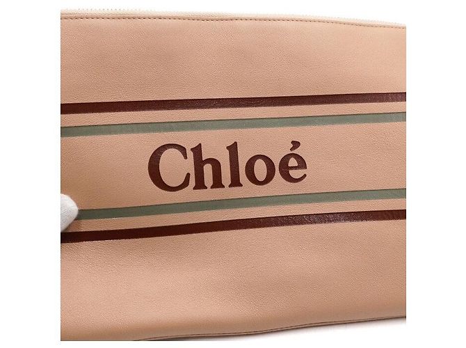 Chloé Borsa pochette a righe in pelle da donna Arancione - vista 10