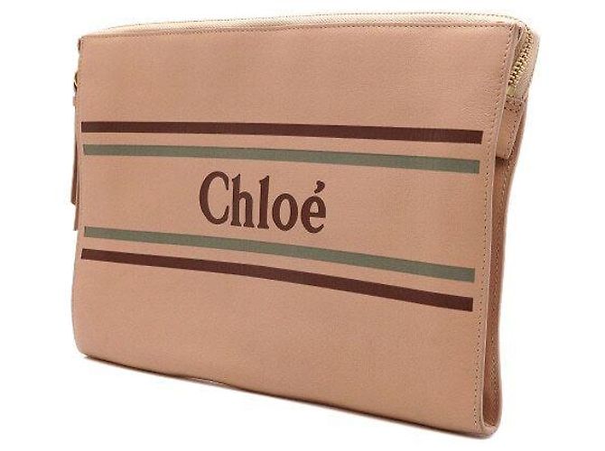 Chloé Borsa pochette a righe in pelle da donna Arancione - vista 2