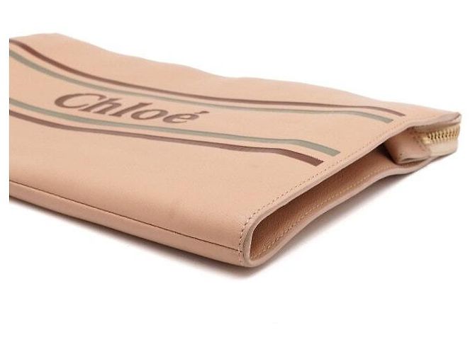 Chloé Borsa pochette a righe in pelle da donna Arancione - vista 7