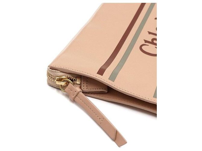 Chloé Borsa pochette a righe in pelle da donna Arancione - vista 9