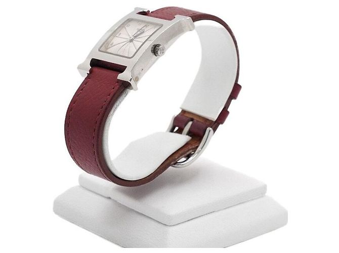 Hermès Relógio de Quartzo para Mulher OUR HOUR PM com Pulseira de Couro Prateada Prata - vista 3