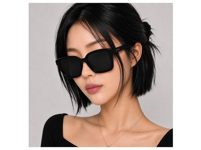Gucci Occhiali da sole Asian Fit Acetato Nero Unisex - vista 9