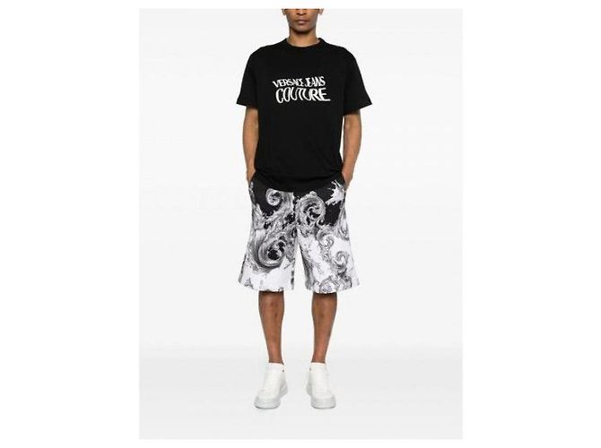 Versace T-Shirt mit Couture-Logo-Print Schwarz - Ansicht 8