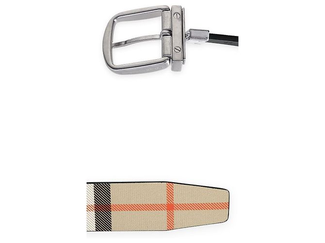 Burberry Reversible Check Leather Belt Brown - view 4
