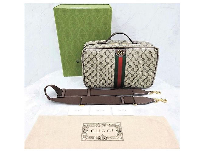 Gucci Borsa da viaggio GG Ophidia Canvas Stripe - vista 7