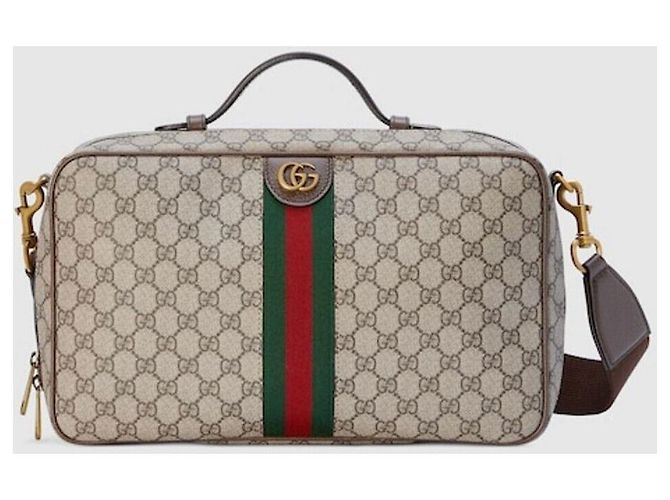 Gucci Borsa da viaggio GG Ophidia Canvas Stripe - vista 9