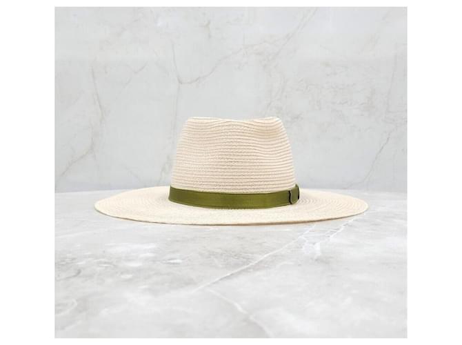 Chanel Bucket Hat aus Raffia mit CC-Logo-Band Silber - Ansicht 2