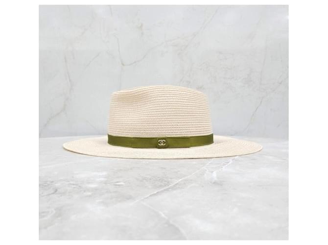 Chanel Bucket Hat aus Raffia mit CC-Logo-Band Silber - Ansicht 3