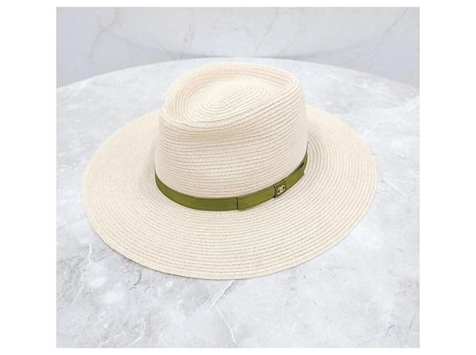 Chanel Bucket Hat aus Raffia mit CC-Logo-Band Silber - Ansicht 5