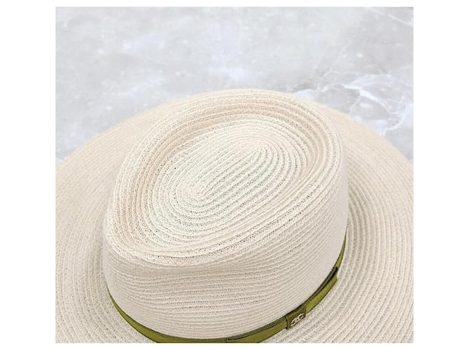 Chanel Bucket Hat aus Raffia mit CC-Logo-Band Silber - Ansicht 6