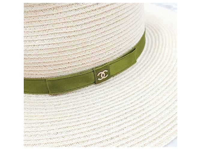 Chanel Bucket Hat aus Raffia mit CC-Logo-Band Silber - Ansicht 7
