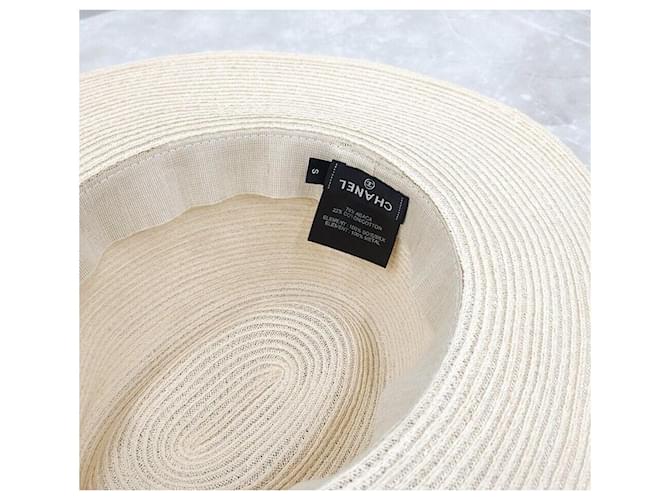 Chanel Bucket Hat aus Raffia mit CC-Logo-Band Silber - Ansicht 8
