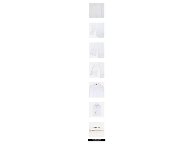 Thom Browne Hidden Three Stripe Poplin Shirt White - view 3