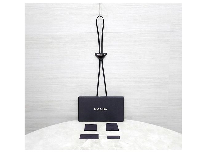 Prada Bolo Tie de cuero Saffiano Negro - vista 5