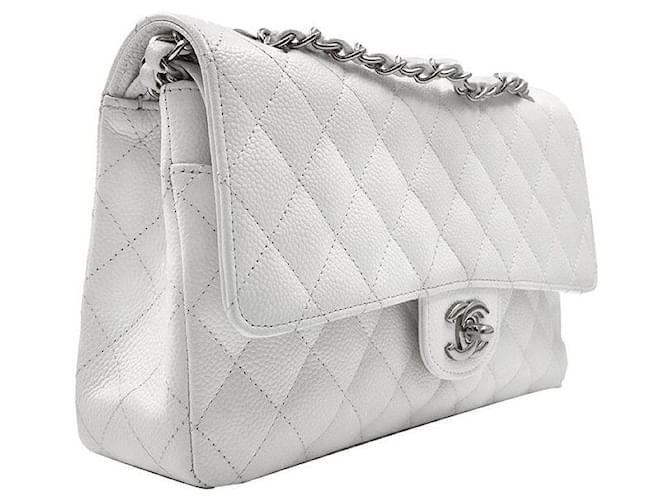 Chanel Caviar Classic Medium Bianco - vista 3