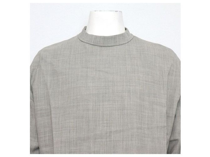 Dior Gray Wool Blended Back Button Men's Shirt - view 2