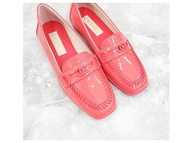 Chanel Mocassini in vernice rosa - vista 6