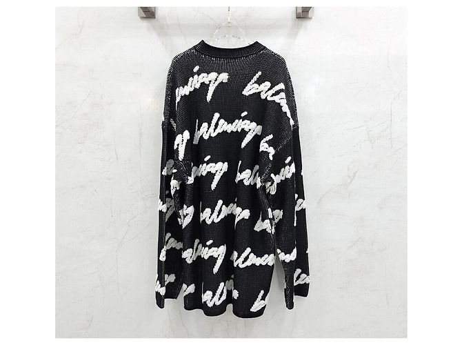 Balenciaga Baumwollstrick mit Scribble-Logo - vista 2