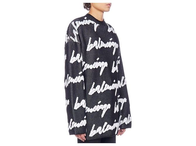 Balenciaga Baumwollstrick mit Scribble-Logo - vista 6