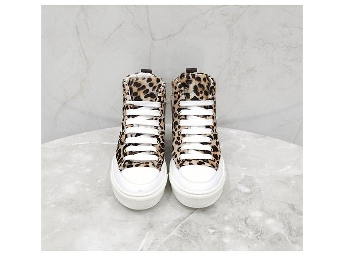 Louis Vuitton Sneakers con patch ricamato leopardato Argento - vista 2