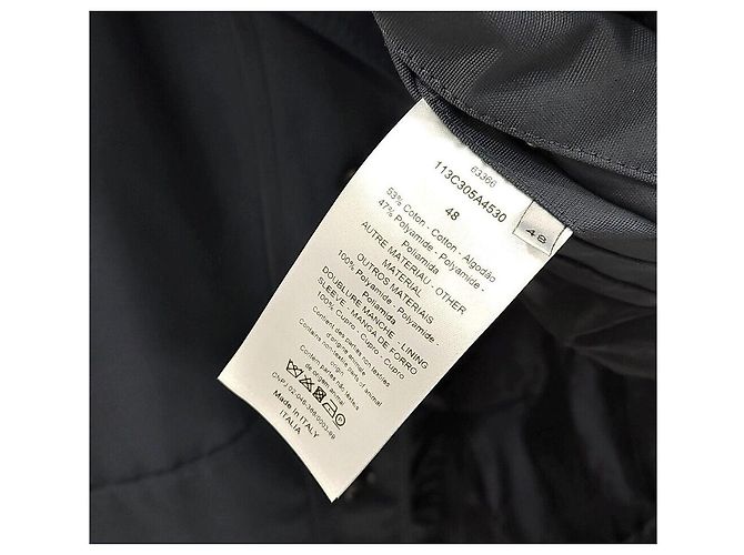 Dior Cappotto lungo tecnico con collo removibile in jacquard Oblique - vista 6