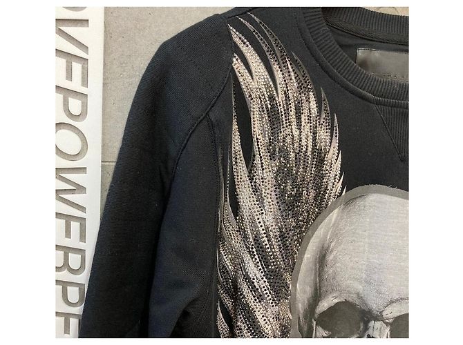 Philipp Plein Sweat-shirt à imprimé crâne et cristaux Noir - vue 7