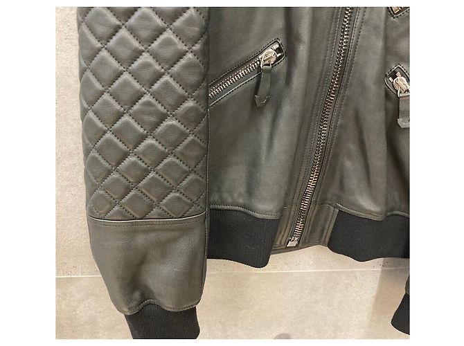 Philipp Plein Skull Biker Lederjacke Blouson Schwarz - Ansicht 3