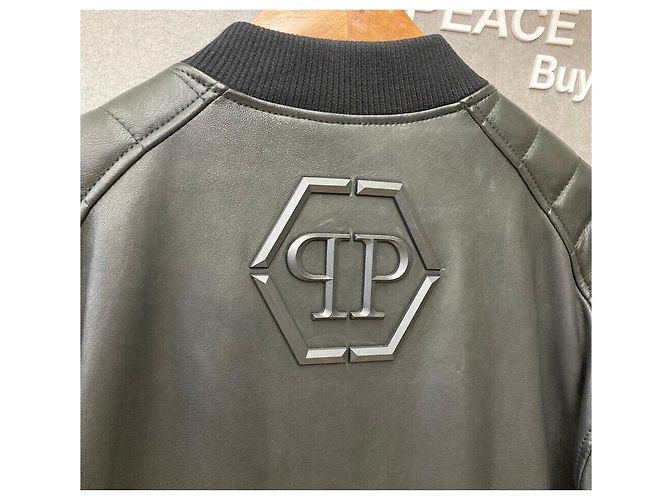 Philipp Plein Skull Biker Lederjacke Blouson Schwarz - Ansicht 4