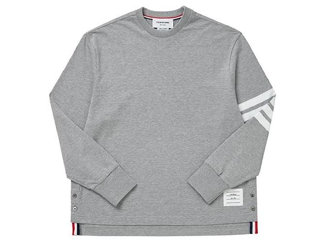 Thom Browne Langarm-T-Shirt Silber - Ansicht 2