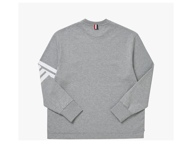 Thom Browne Langarm-T-Shirt Silber - Ansicht 4