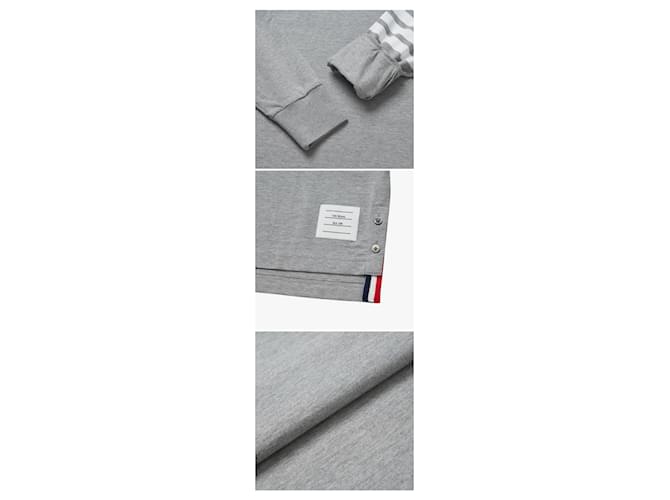 Thom Browne Langarm-T-Shirt Silber - Ansicht 8