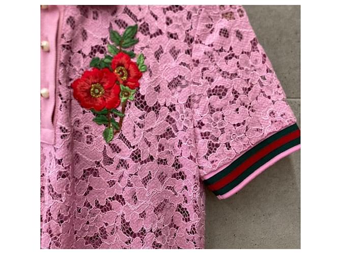 Gucci Kurzarm-Poloshirt Rosa Pink - Ansicht 4
