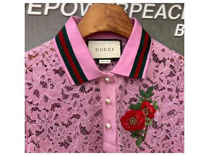 Gucci Kurzarm-Poloshirt Rosa Pink - Ansicht 5