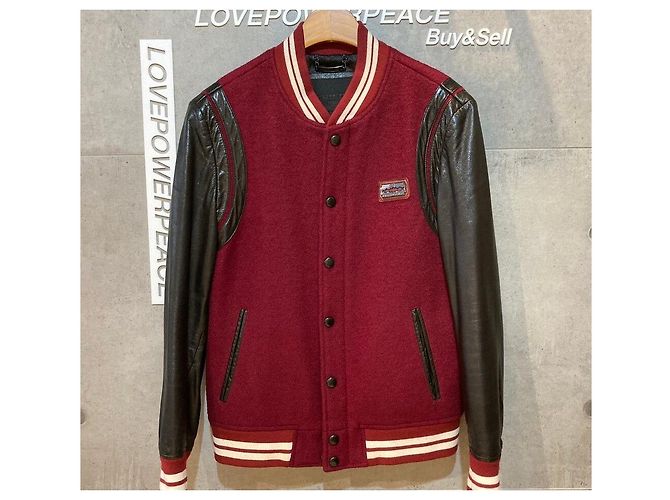 Philipp Plein Giacca Teddy in pelle rossa con patch tigre e logo argento Rosso - vista 3