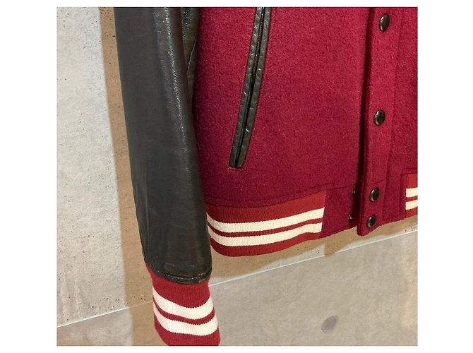 Philipp Plein Giacca Teddy in pelle rossa con patch tigre e logo argento Rosso - vista 4