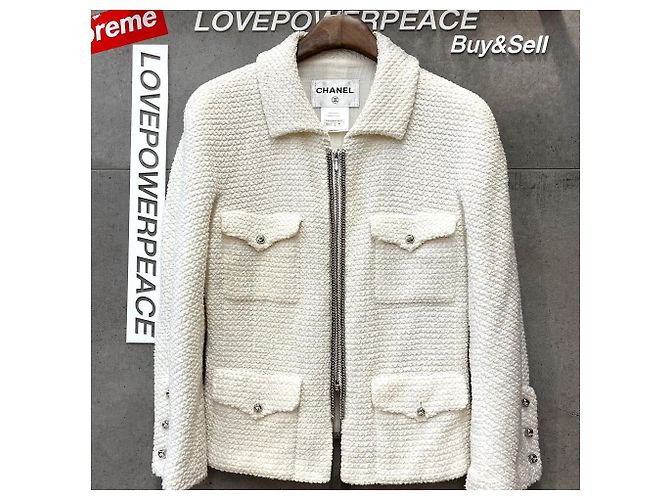 Chanel Bomber de Tweed con Bolsillos de Cadena Multicolor - vista 2