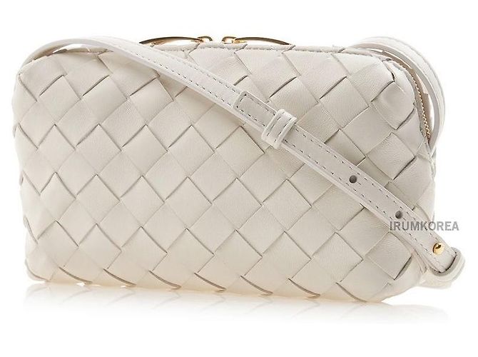 Bottega Veneta Borsa Crossbody Intrecciato Bianco - vista 2