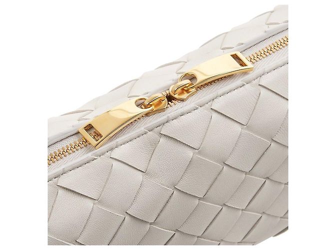Bottega Veneta Borsa Crossbody Intrecciato Bianco - vista 8